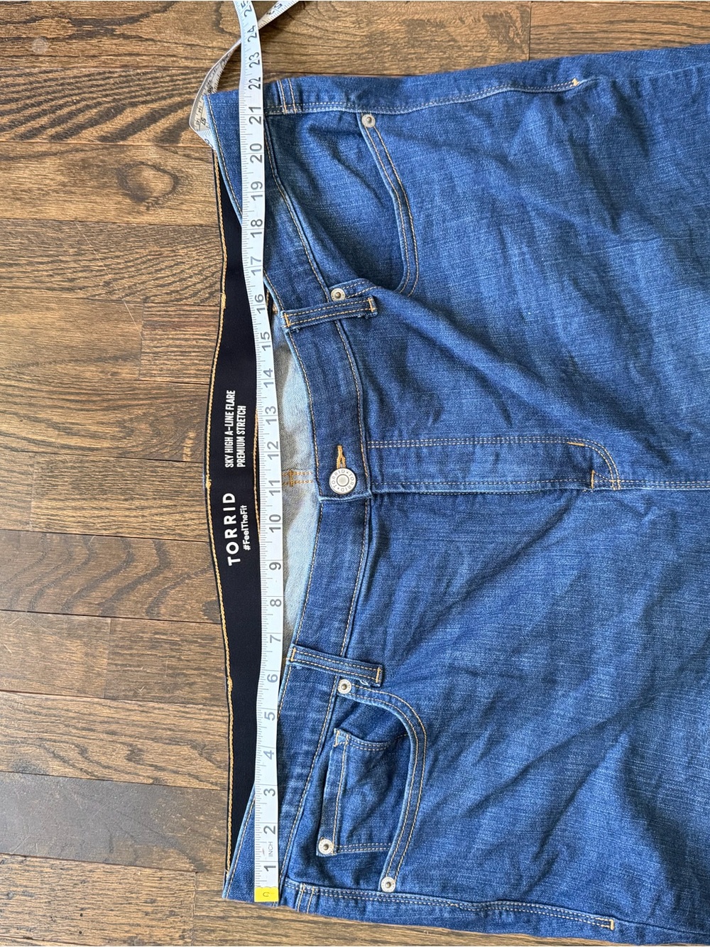 torrid Dark Blue Sky High A-Line Wide Leg Flare Jeans - Picture 5 of 5